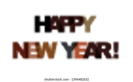 Happy new year. Concept of simple text for typography poster, sticker design, apparel print, greeting card or postcard. Graphic slogan isolated on white background. Vector illustration.