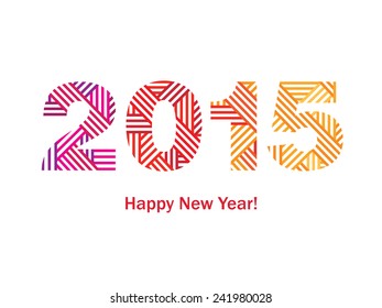 Happy New Year! Congratulations, greeting card. Vector illustration.