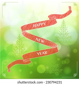 Happy new year. Congratulations. Postcard. Holiday decorations