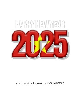 Happy new year with country flag Vietnam