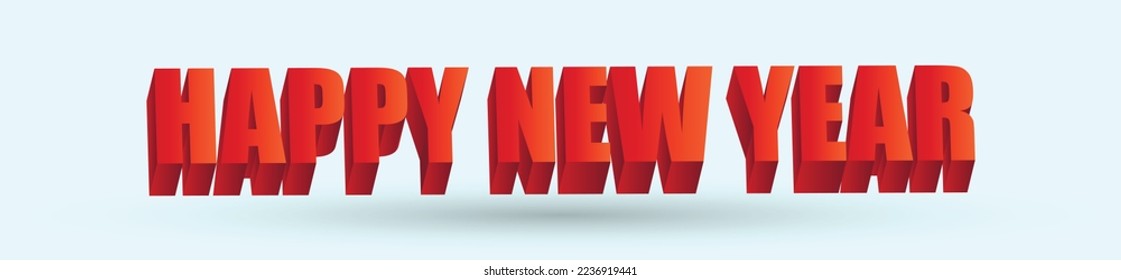 Happy New Year. Happy new year cover banner or website banner for social media. Happy new year announcement banner. Announcer post for beginning. 2023.2024.2026. Red color gradient