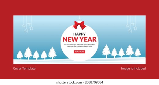 Happy new year cover page design template.
