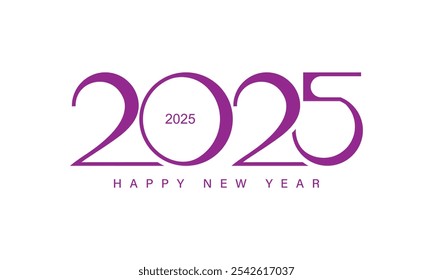 Happy New Year covers 2025. Modern and simple number design with elegant thin lines. Premium vector background for the new year 2025