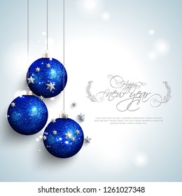 Happy New Year Creative Background 2019 With Christmas Bow - Vector