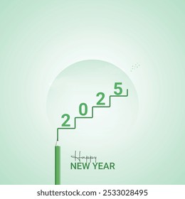 Frohes neues Jahr kreatives Konzept. konzeptionelle Werbung für das neue Jahr. 3D-Illustration