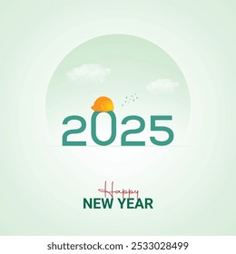 Happy new year creative concept. conceptual ads for new year. 3D Illustration.