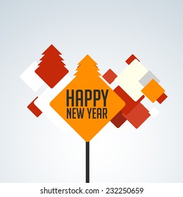 Happy new year creative greeting card or Vector EPS 10 illustration. 