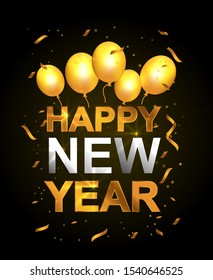 Happy New Year. Creative Lettering Composition. Holiday Vector Illustration. eps,10