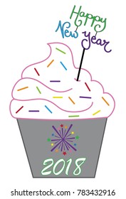 Happy New Year Cupcake