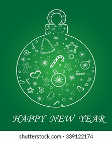 Happy New Year Decoration Green