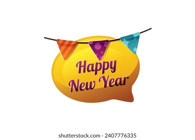 Happy New Year Decoration Sticker