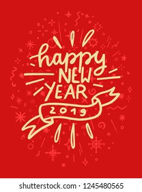 Happy New Year Decorative Celebration greeting card for New Year
