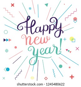 Happy New Year Decorative Celebration greeting card for New Year