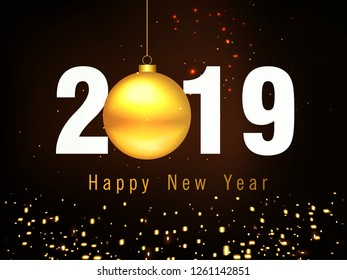 Happy New Year Design, 2019. Vector Illustration.