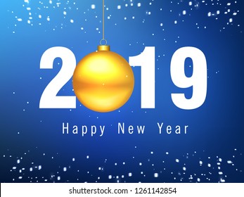 Happy New Year Design, 2019. Vector Illustration.