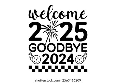 Happy new year design, new year 2025 t shirt, Stickers quotes t shirt design, Christmas t shirt, Vintage Sign, Cut Files Cricut, Silhouette, retro happy new year 2025 typography sublimation