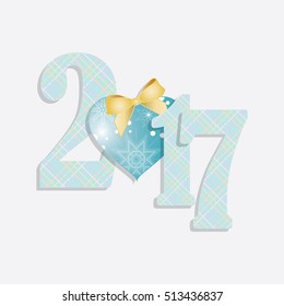 Happy new year. New design. It can be used for greeting cards, calendar, festive decoration. Vector illustration.
