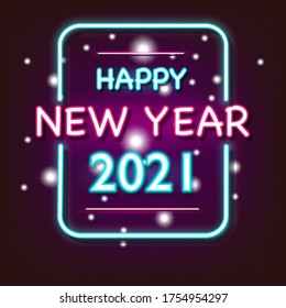 Happy new year design layout on dark red background with 2021. Vector illustration.