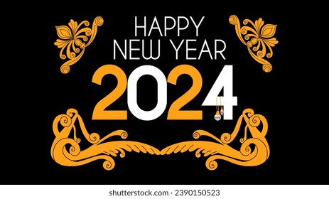 Happy New Year design template with decorative ornament. Christmas background. 