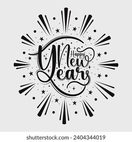 Happy new year. Design vector with elements.