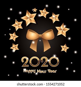 Happy new year design, Welcome celebrate greeting card happy decorative and celebration theme Vector illustration