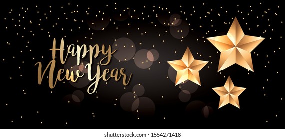 Happy new year design, Welcome celebrate greeting card happy decorative and celebration theme Vector illustration