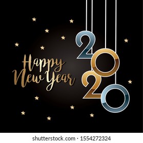 Happy new year design, Welcome celebrate greeting card happy decorative and celebration theme Vector illustration