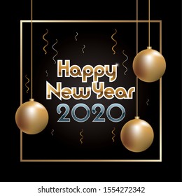 Happy new year design, Welcome celebrate greeting card happy decorative and celebration theme Vector illustration