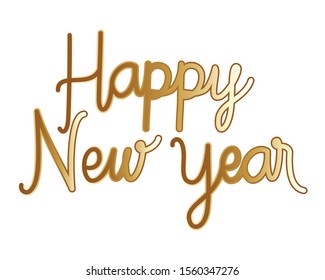 Happy new year design, Welcome celebrate greeting card happy decorative and celebration theme Vector illustration