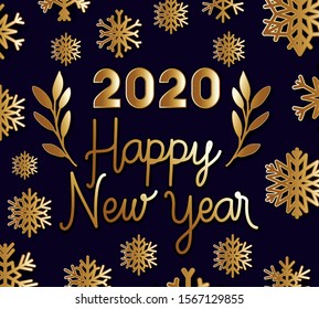 Happy new year design, Welcome celebrate greeting card happy decorative and celebration theme Vector illustration