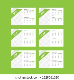 happy new year desk calendar 2020 template