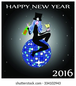 Happy new year - disco ball