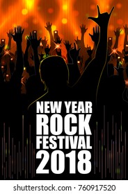 Happy New Year DJ disco party celebration banner invitation template background. Vector illustration
