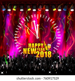 Happy New Year DJ disco party celebration banner invitation template background. Vector illustration