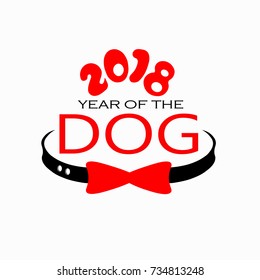 Happy new year of the dog 2018 logo creative design for your posters, brochure, banners, calendar.