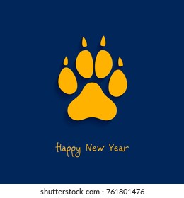Happy New Year. Dog trace.