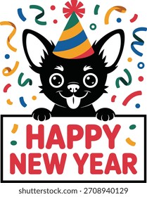 Happy New Year Dog Vector