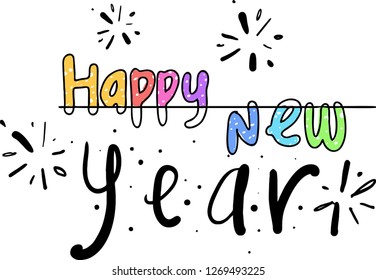 happy new year doodle