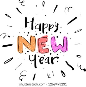 happy new year doodle