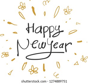 happy new year doodle