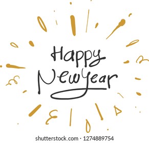 happy new year doodle