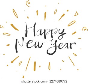 happy new year doodle