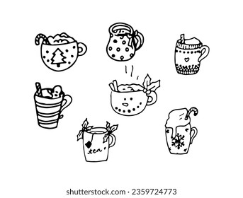 Happy new year doodles handdrawn