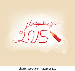 Happy new year draw pencil