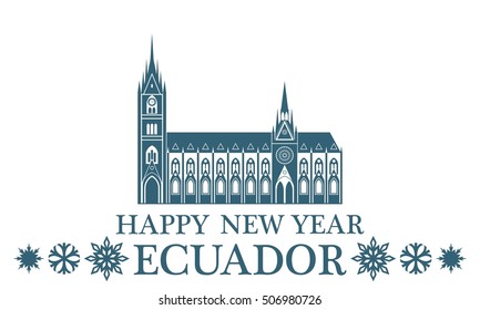 Happy New Year Ecuador. EPS 10. Vector illustration