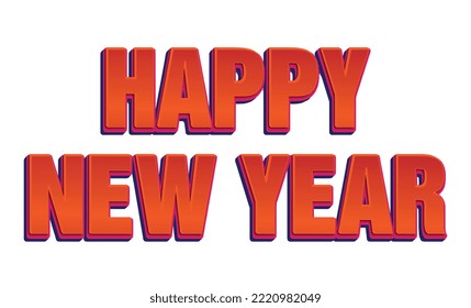 3.ᵉʳ Efecto de texto Diseño arte feliz año nuevo

