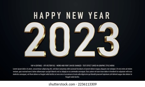 Happy new year editable text effect use for logo and business brand