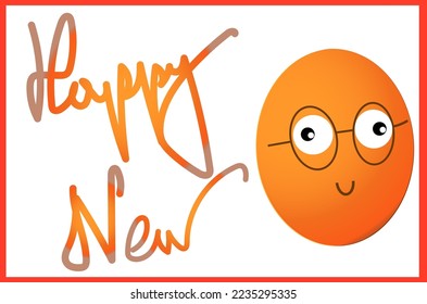 Happy new year egg isolated on white