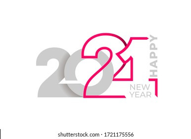 Happy New Year elegant design of colored 2021 logo numbers. Typography for 2021 save the date luxury designs and new year celebration invite. Isolated on white background. Vector illustration.