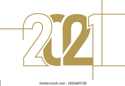 Happy New Year Elegant Design Of 2021 Logo Numbers. 2021 Gold Typography For Save The Date Luxury Designs Isolated On White Background.